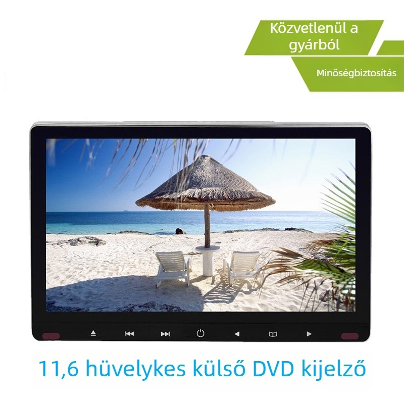 11,6 hüvelykes autós fejtámla monitor DVD lejátszóval, 1080p