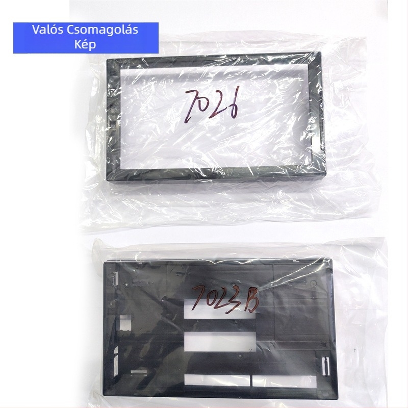 Autó DVD navigációs előlap – kopásálló ABS műanyag, univerzális központi műszerfal keret, kivágás 153,8×86,8 mm, külső méret 177,8×102,2 mm, tömeg 65 g