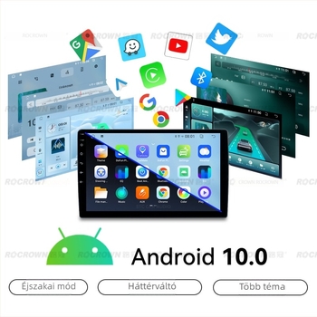 Universális autós Android GPS navigációs All-in-One egység, 12V tápegység, 2.5D edzett kijelző, kézi váltóval kompatibilis, 1 év garancia