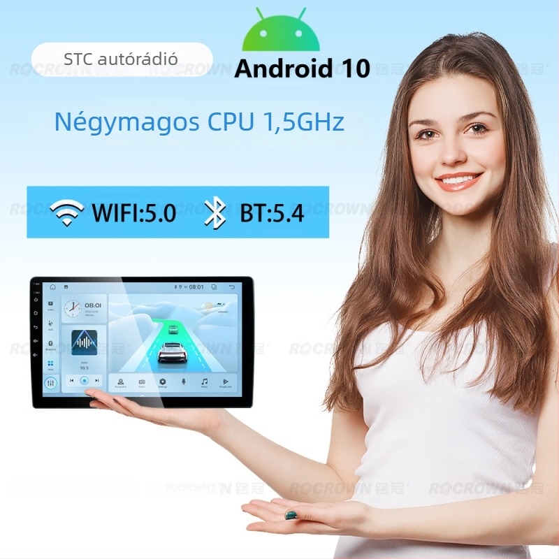 Universális autós Android GPS navigációs All-in-One egység, 12V tápegység, 2.5D edzett kijelző, kézi váltóval kompatibilis, 1 év garancia