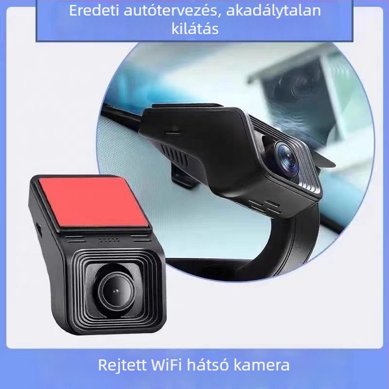 D modell autóba rejtett dash cam WiFi-vel, 1080p, F1.8, 140° látómező, kijelző nélkül