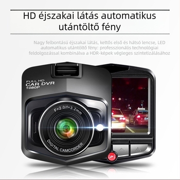 Autós dash cam előre- és hátsó dupla lencsével, 2,4 hüvelykes HD kijelző, 90°-os látószög