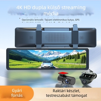 4K dash kamera WiFi kapcsolattal és kettős külső, szétválasztható hátsó tükörrel