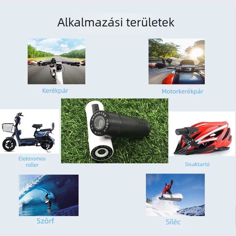 WiFi motorkerékpár dash cam, vízálló, 1080p, 12-24V