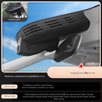 Haoplai HT autós dash cam, 4K Ultra HD éjszakai látással, kettős kamera, vezeték nélküli telepítés, parkolási felügyelet, Őrség üzemmód