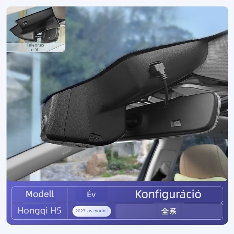 Hongqi H5 (2018–2022) autó DVR kamera: 4K (2160p) felbontás, F1.6 objektív, 8MP szenzor, Wi‑Fi és alkalmazáson keresztüli vezérlés, éjszakai látás fejlesztése