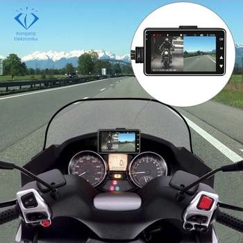 MT-18 Motorkerékpár DVR | Elöl és hátul kettős felvétel, 720p, 140° látószög, vízálló, USB, TF-kártya támogatás