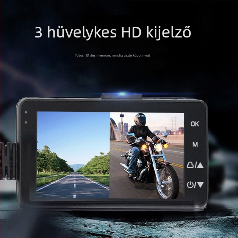 MT-18 Motorkerékpár DVR | Elöl és hátul kettős felvétel, 720p, 140° látószög, vízálló, USB, TF-kártya támogatás