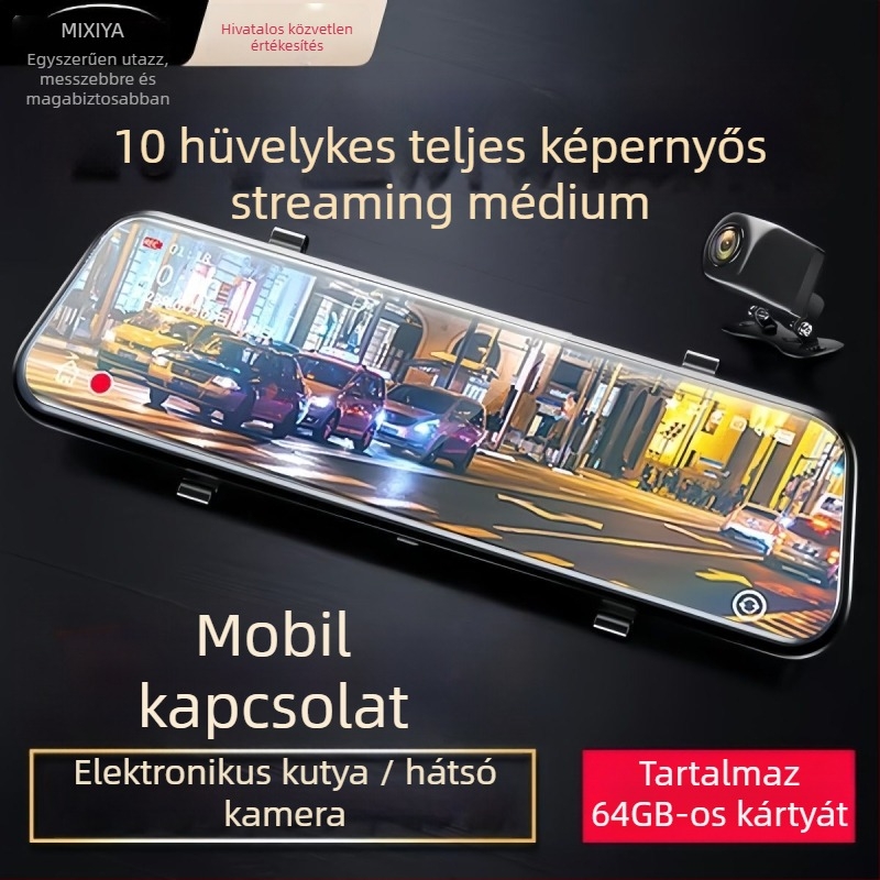 Autóba szerelhető 4K dashkamera (2160p), 256GB memória, parkolásfigyelés, okos alkalmazás