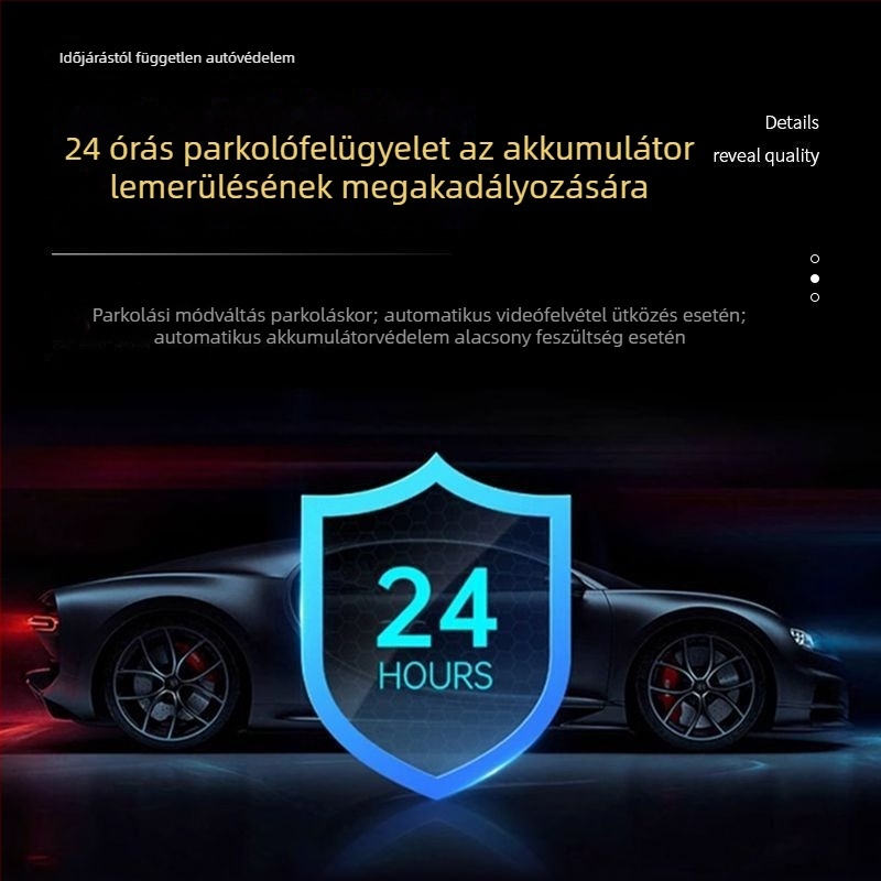 Autóba szerelhető 4K dashkamera (2160p), 256GB memória, parkolásfigyelés, okos alkalmazás