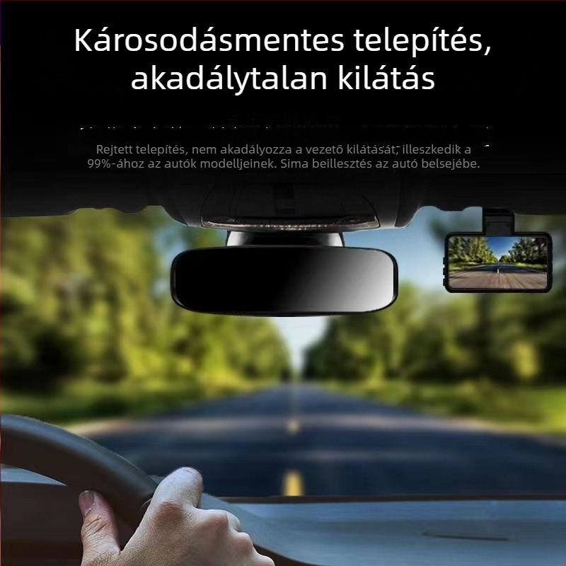 Autóban használható dash cam – elöl és hátul dupla felvétellel, 2160P, 3,0 hüvelykes kijelző, 1,5 GB memória