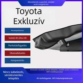 4G távoli autós dash cam Toyota Camry, Corolla, RAV4 és Highlander modellekhez – 2160p, 170° látószög, Wi-Fi, parkoló felügyelet