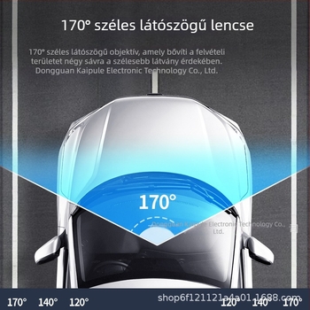 DVR720P-2 autós dash kamera 170° látószög, TF-kártya-támogatás 64GB-ig, USB interfész, 12V tápegység