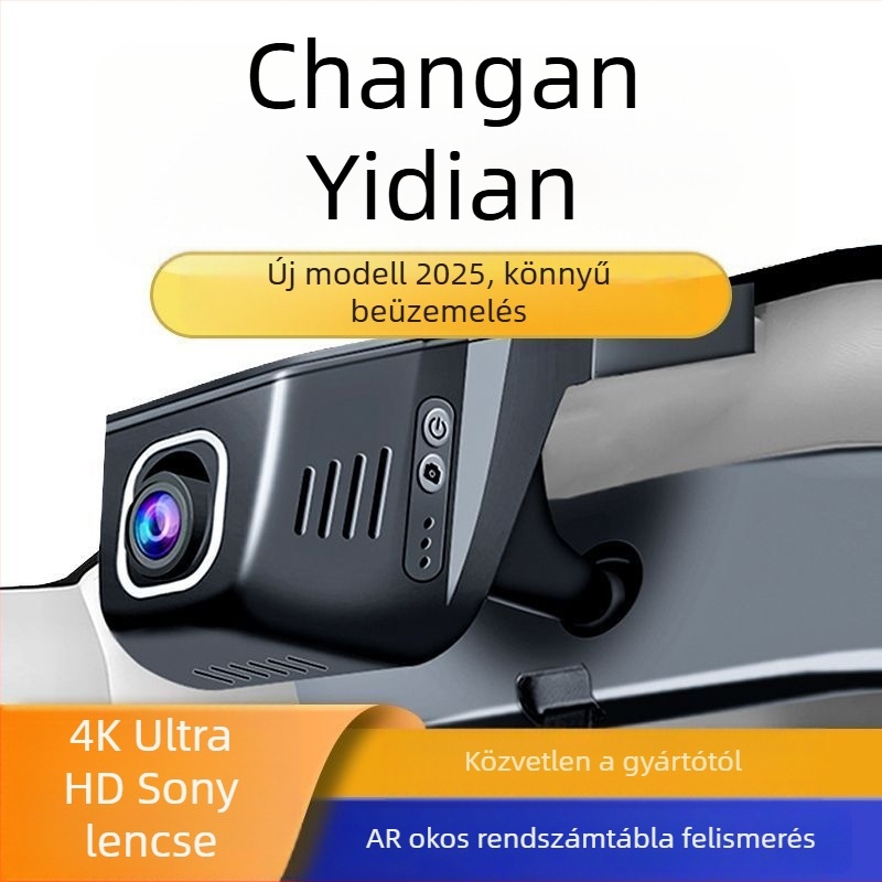 Changan Eado 4K vezeték nélküli autós dash cam, elöl-hátul felvétel, kompatibilis a 12-25 modellel