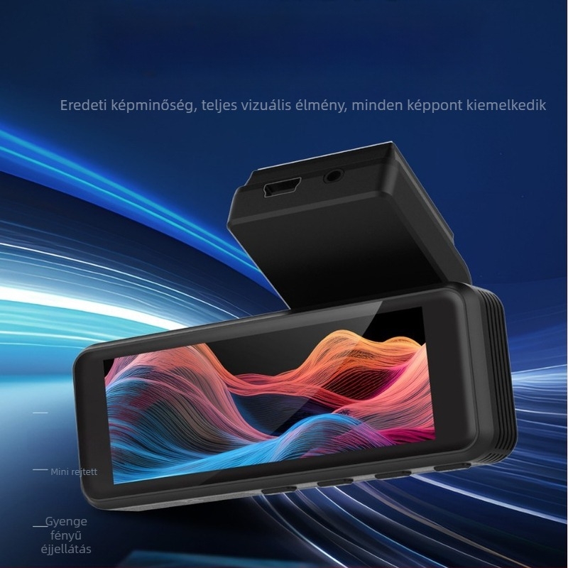 3,16 hüvelykes Wi-Fi dash cam elő- és hátoldali felvétellel, 1296P, 170° széles látószög, parkolási mód