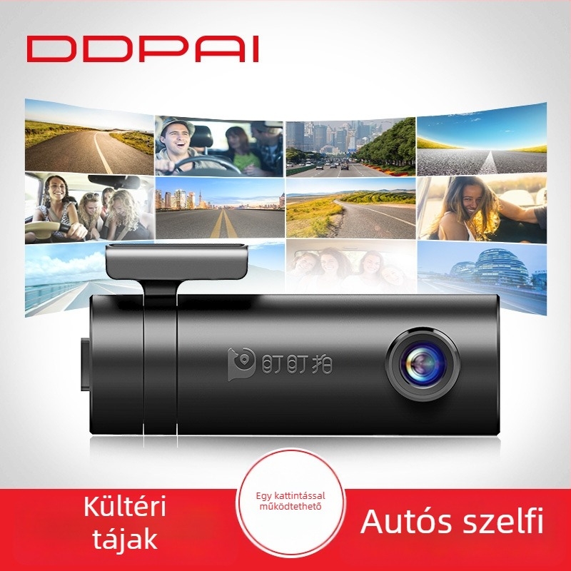 Autós dashcam 1080p éjszakai látással, forgó lencsével, Wi‑Fi-vel, 150° látómező