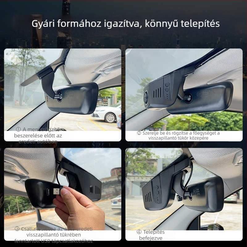 Chery QQ Ice Cream dash kamera – 4K dupla lencsés, vezeték nélküli rejtett telepítés, telefonos összekapcsolás