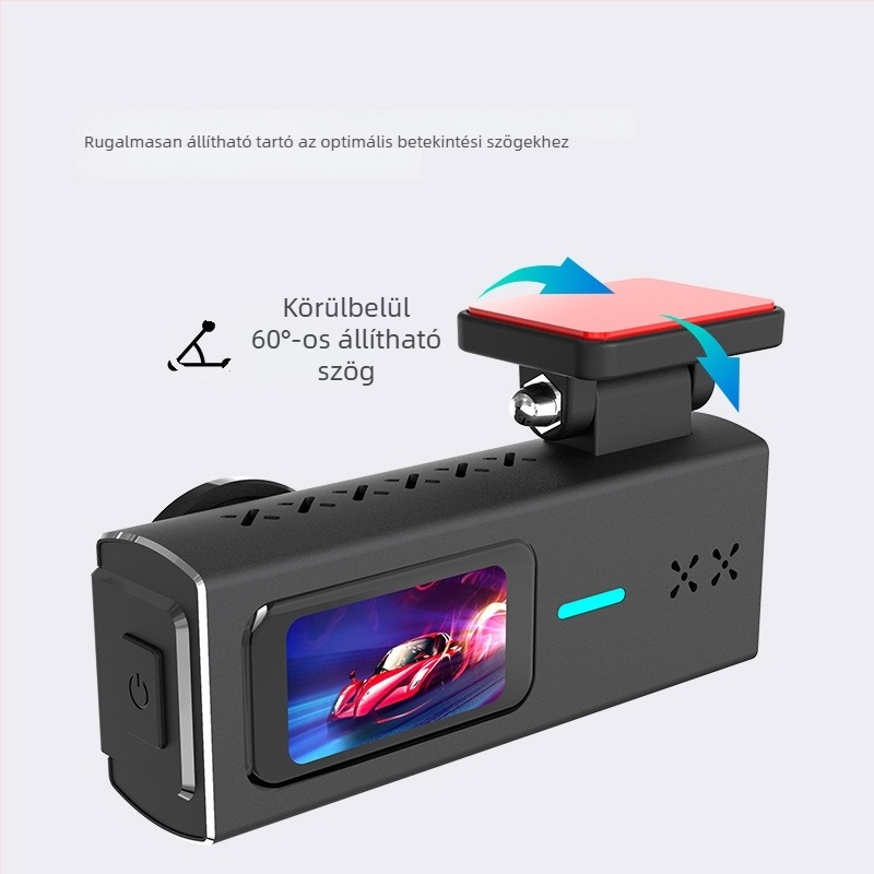 HD-s vezetési felvételi eszköz Wi‑Fi-vel, dash kamera az autó előtti üveghez, 24 órás parkolási megfigyelés