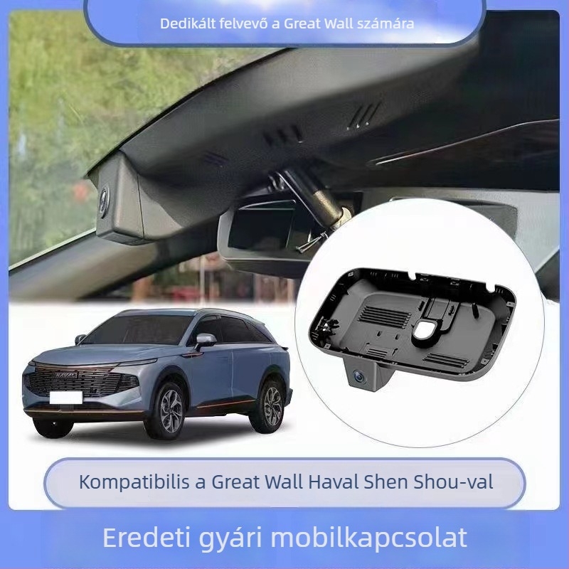 4K rejtett Wi‑Fi autós dash cam, Havalhoz, elöl és hátul felvétellel és parkolási megfigyeléssel