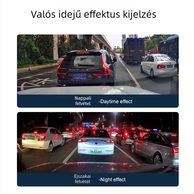 Új 1600P ultraklaritású autós DVR, hangvezérlés, elő- és hátsó felvétel, Wi-Fi telefonos kapcsolódás, parkoló monitorozás