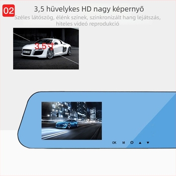 LI008 hátsó tükrös DVR, 120° látószög, 5.0 MP, akár 32 GB, ciklikus felvétel