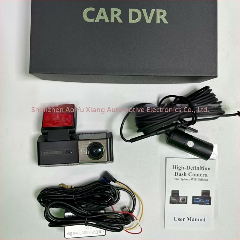 4K autós DVR Wi-Fi és GPS-szel, parkolási mód, ADAS, elő- és hátsó kettős felvétel, 170° széles látószög, 3,5 hüvelykes érintőképernyő