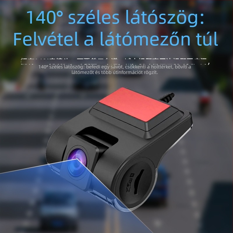 Autós dashkamera 1080p, 140° látószög, hurokfelvétel, USB interfész, szélvédőre szerelhető (1080p; 140°; hurokfelvétel; USB)