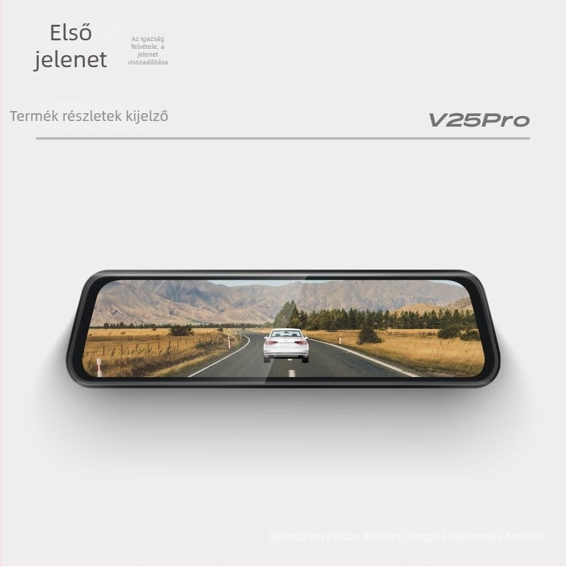First Scene V25pro autós DVR: előre 4K és hátra 1080p, 170° látószög, Wi‑Fi, kettős felvétel elöl és hátul