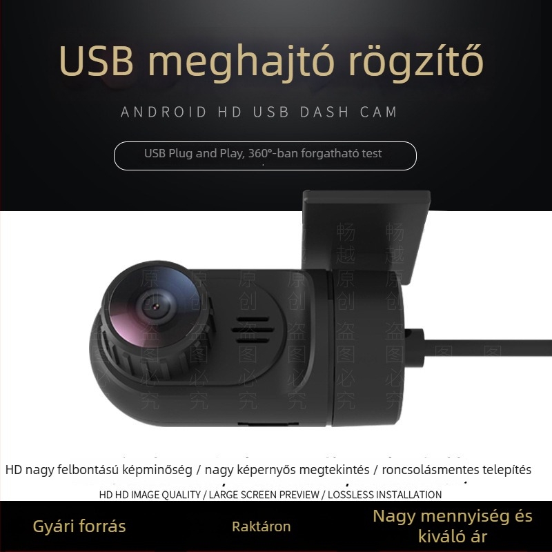 USB autós videóregisztrátor Androidos nagy képernyővel navigációval és ADAS-szal, Android Car DVR