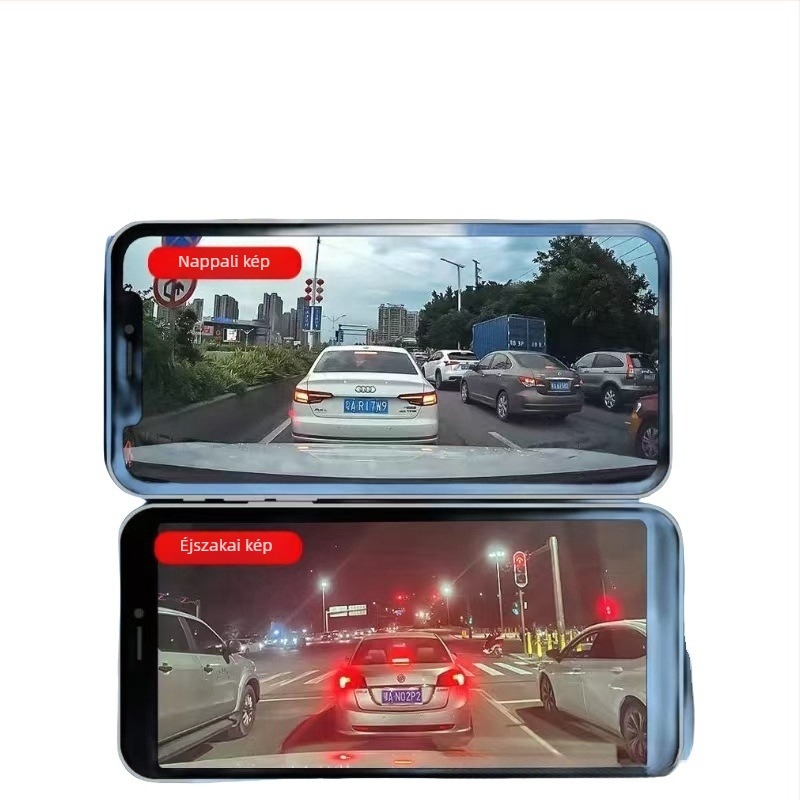 Haoli valódi 4K háromlencsés autós dash kamera, képernyő nélkül, Wi‑Fi, 360° felvétel: előre, belső és hátsó kamera, éjszakai látás
