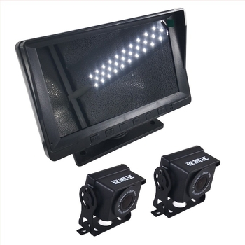 Kamion elő–hát dash cam, kettős csatorna, 1080p, 120° látószög, 128GB TF-kártya, 24 órás felvétel, USB és Wi‑Fi