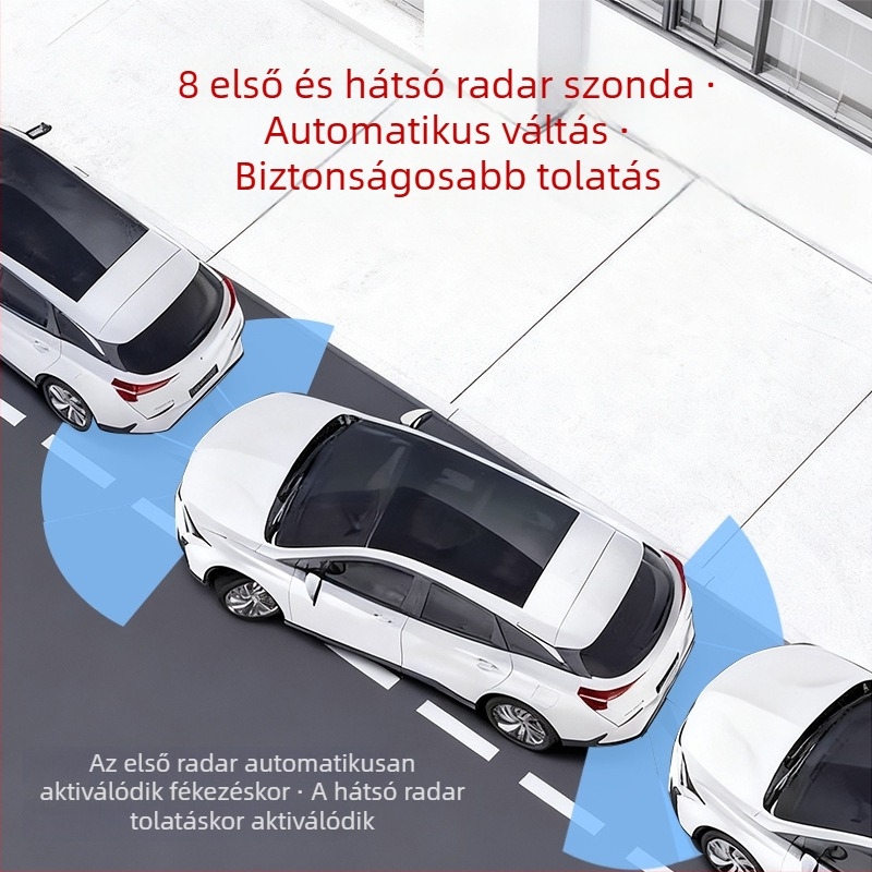 Univerzális autó hátsó radar LED nagyméretű színes kijelzővel, 8 előre- és hátrafelé érzékelővel, hangriasztás, parkolási segéd rendszer