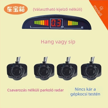 12V hátsó radar kis teherautókhoz – fúrás nélkül, külső ragasztott szenzor, hangjelzés, 2 vagy 4 szenzor, -20°C-tól 70°C-ig
