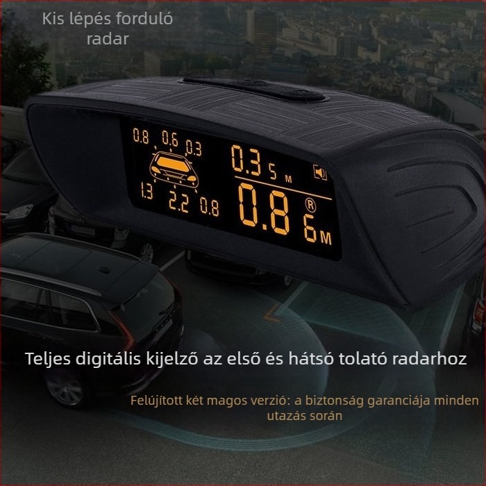 Hangos tolató radar, modell CQ-A10, szenzorok 4/6/8, detektálási tartomány 0-2.5 m, LCD-kijelző