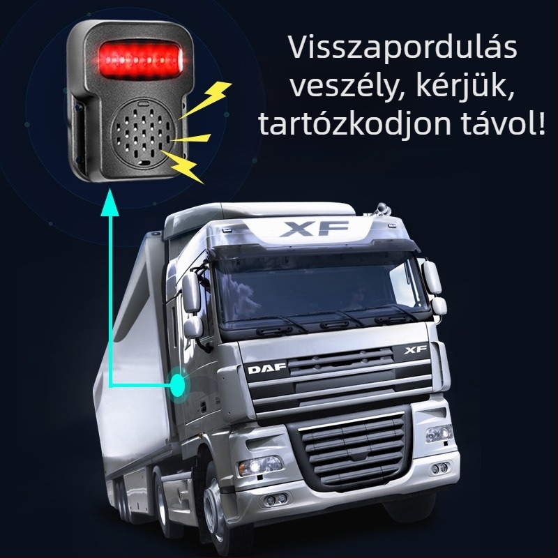 Fénylő hátrameneti radar vakfolt-riasztóval teherautók és buszok számára (Model YB-BJ25, 24V, 6W, érzékelési tartomány 0,8–1,5 m)
