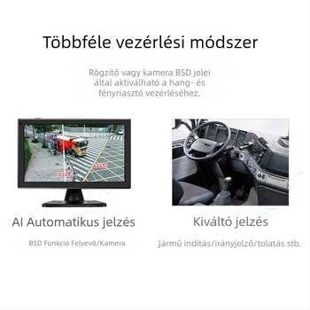 Nagy járművek holttérfigyelő rendszere hang- és fényriasztással hátramenet közben, 4 fény vagy 6 fény, hangerő állítható