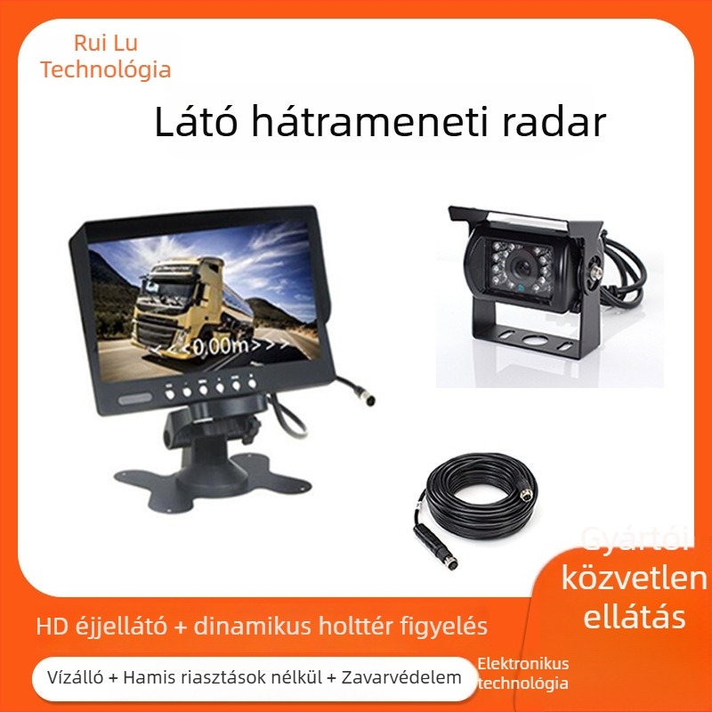 SR-HVS vizuális tolató radar, 12V tápegység, detektálási tartomány 120, működési hőmérséklet -40°C-tól 80°C-ig