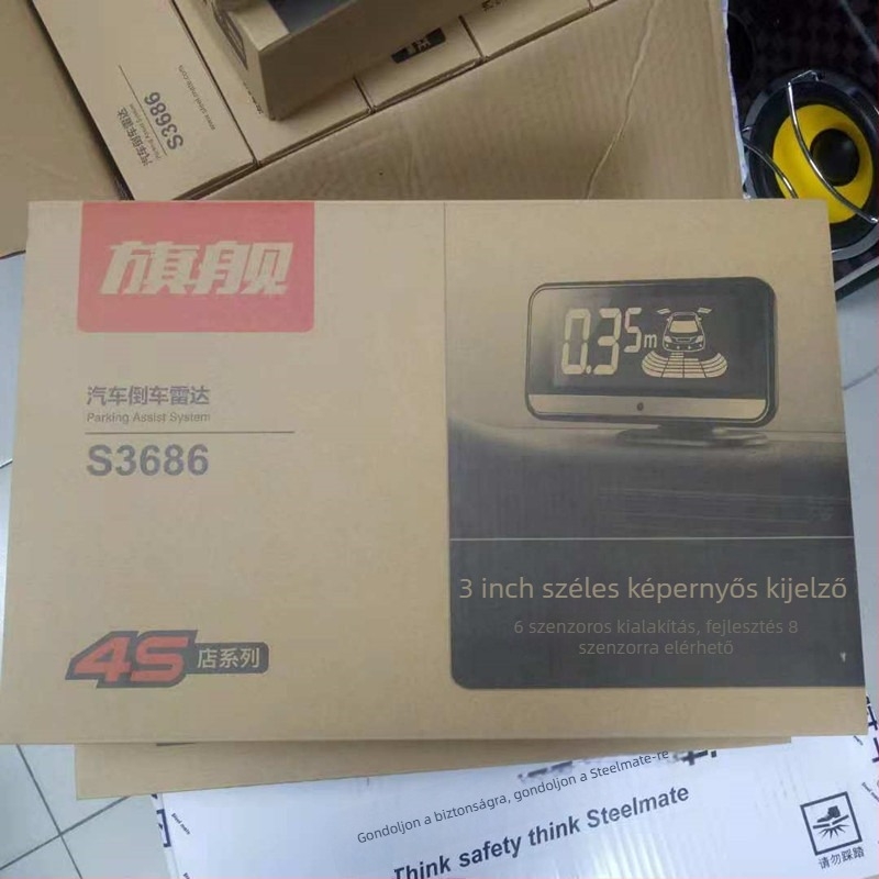 Iron General hangos hátrafelé radar S3686, 6/8 szenzor, 12V, széles kijelző