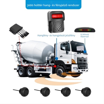 Hangos tolató radar 24V, 4 érzékelő, detektálási tartomány 0,3–3 m, modell Sr-l6524d