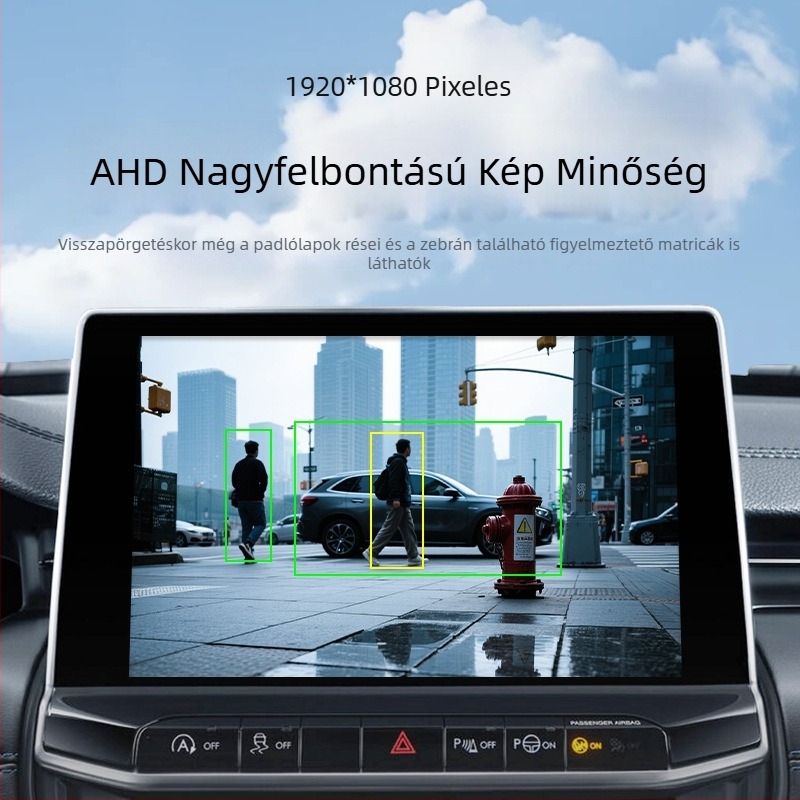 AI intelligens tolató kamera hangriasztással és radarral – 170° látószög, 1280x720 AHD, 12V, 270 g