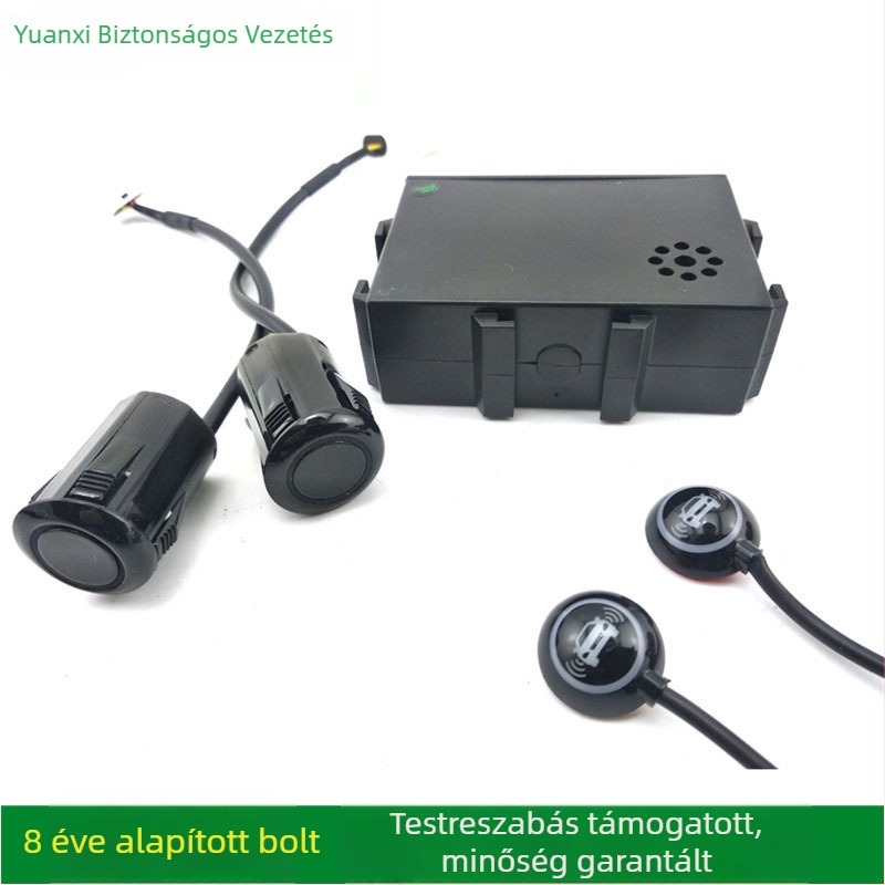 Hátrameneti hangradar XY-5801, 2 szenzor, 5 m hatótáv, 12V tápegység, hangos figyelmeztetés