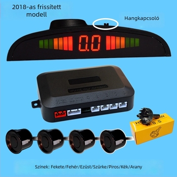 4-szenzoros félhold alakú tolató radar LCD színes kijelzővel, kínai hangutasításokkal, tolató radar, ütközésvédelmi rendszer, intelligens