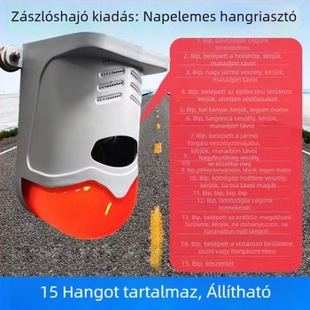 Napelemes hangos riasztó ásógép holttérfigyelésére, jobb oldali hátrameneti radar teherautókhoz és targoncákhoz