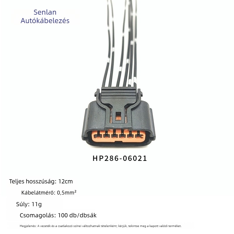 6 tűs kábelköteg csatlakozó Hyundai/Kia tolató radarhoz – DJ7063-0.6-21, PA6 nylon, réz