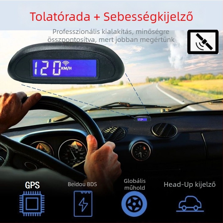 Iron Horse 8-szenzoros tolató radar, előre és hátra egyidejű működéssel, GPS Beidou és sebesség HUD