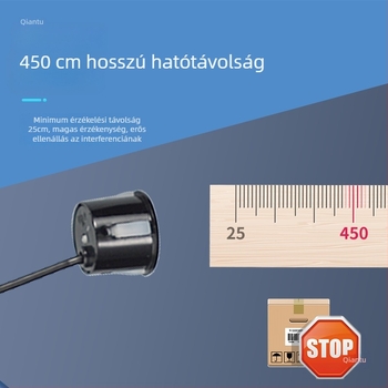 Ultrahangos távolságmérő szenzor, négymodulos kivitel, többirányú akadályészlelés és tolató radar robotautókhoz, méretek 88x50x32 mm