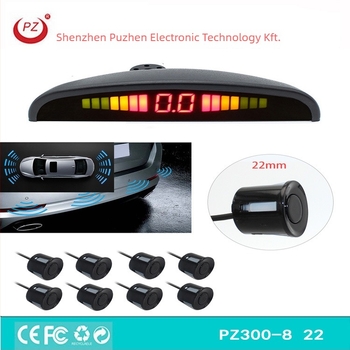 LED hátrameneti radar 8 szenzorral, 3 hüvelykes digitális kijelzővel, 12V tápegység, modell PZ300-8