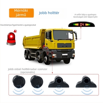 Jobb oldali vizuális hátsó radar, modell PZ316-B, 4 érzékelő, detektálási tartomány 2,5 m, 24V tápegység