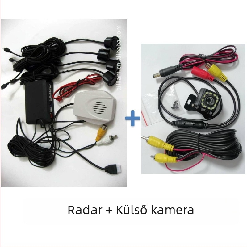 4–érzékelős vizuális hátrameneti radar CCD kamerával, észlelési tartomány 0,2–2,5 m, 12 V-os tápegység, hangos értesítés