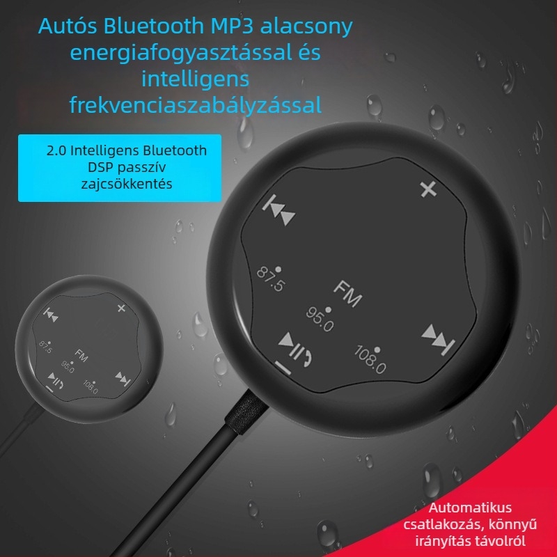 Autó Bluetooth vevő/adó 5.2, 3-in-1 Hands-Free MP3, FM Transzmitter, USB-C